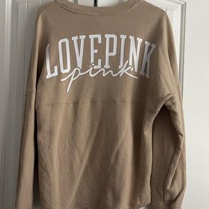 Pink by VS varsity crew neck.